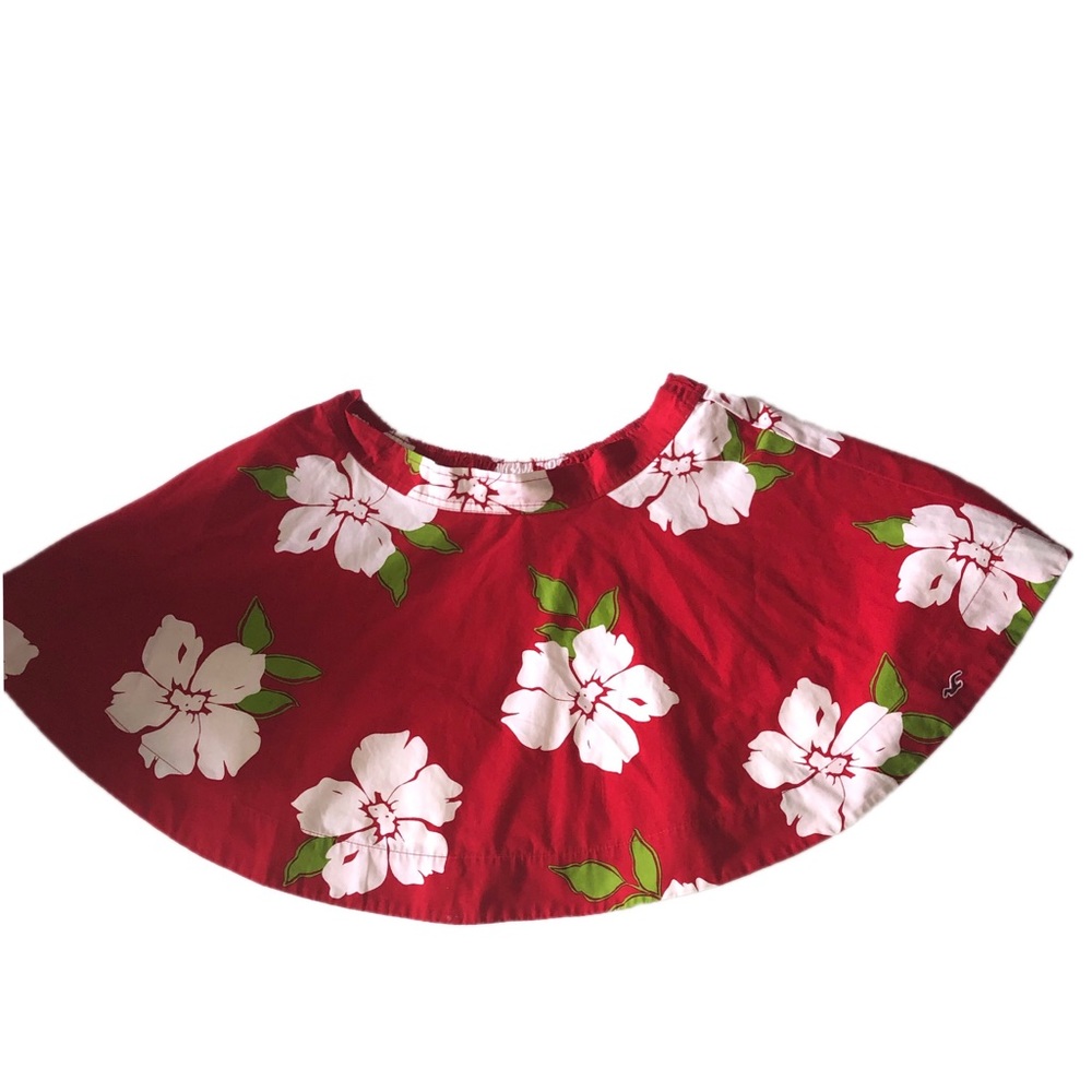 •Hollister• Red Hibiscus circle skirt